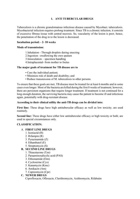 Anti tuberculosis therapy ( att) | PPTX