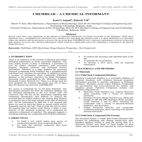 Chemread – a chemical informant