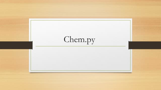 Chemstudy.pptx Chem.py is the best  Solution for Chemistry problems