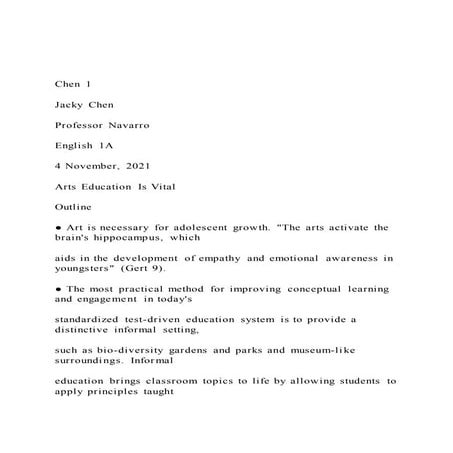 Chen 1Jacky ChenProfessor NavarroEnglish 1A4 N