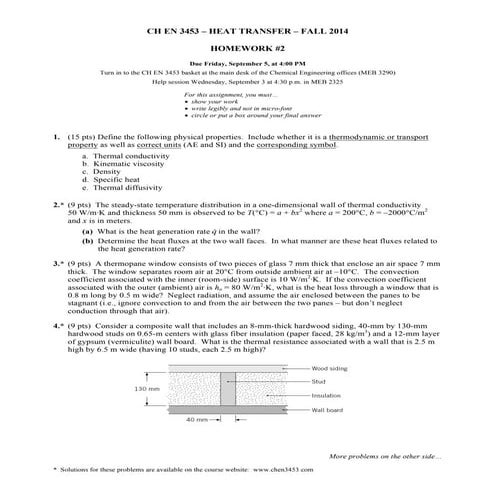 Heat and Mass Transfer Assignment | PDF