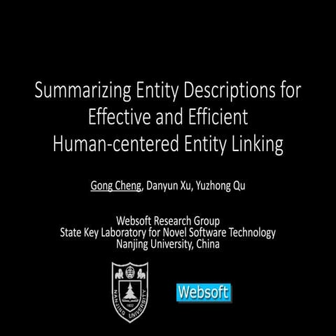 Summarizing Entity Descriptions for Effective and Efficient Human-centered En...