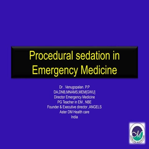 Procedural sedation in emergency medicine