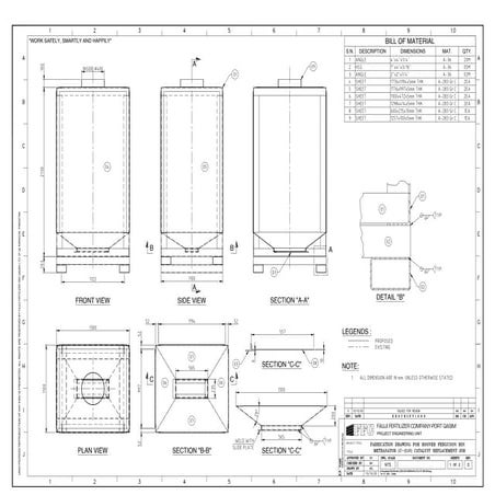 Chep Bin Fabrication Drawing for catalyst loading