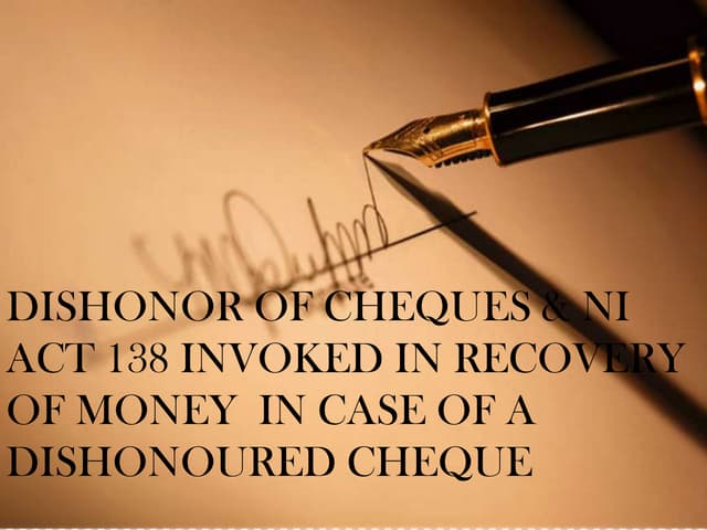 Dishonour Of Cheque
