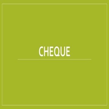 Cheque and its types