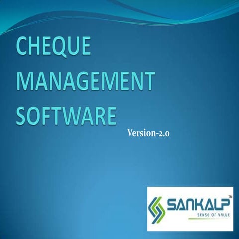 Cheque management software