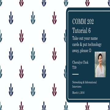 Networking & Info Interviews (T6)