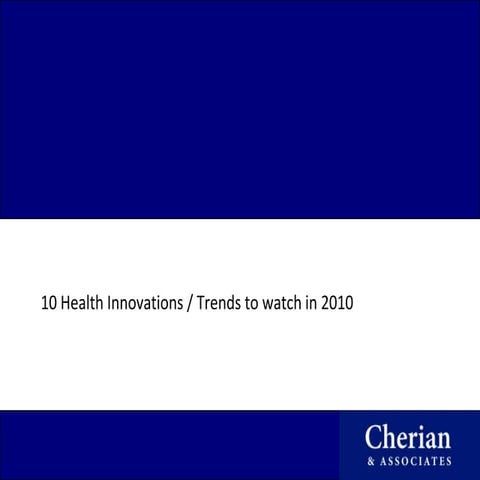 Cherian&Associates 10 Health Innovations