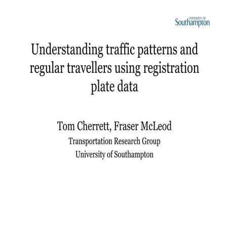 Understanding traffic patterns and regular travellers using registration plat...