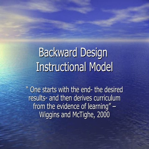 Backward Design - ID Theory