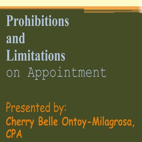 limitations and prohibitions on appointment of government employees