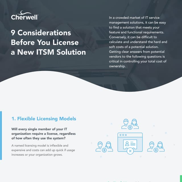 9 Considerations Before You License a New ITSM Solution
