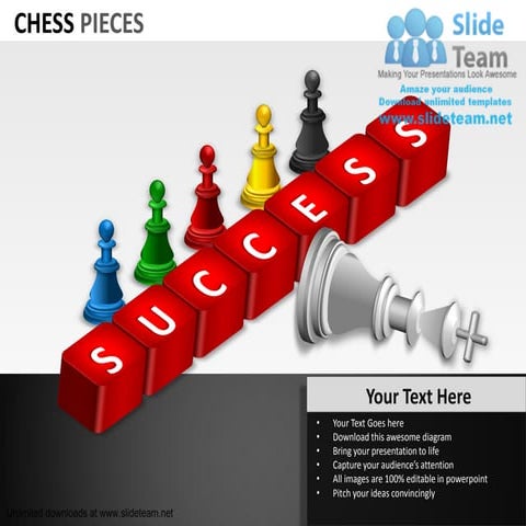Chess pieces with cubes power point slides and ppt diagram templates