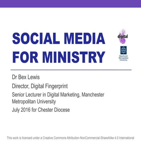 Social Media for Ministry, Chester Diocese, July 2016