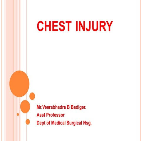Chest injury and nursing care