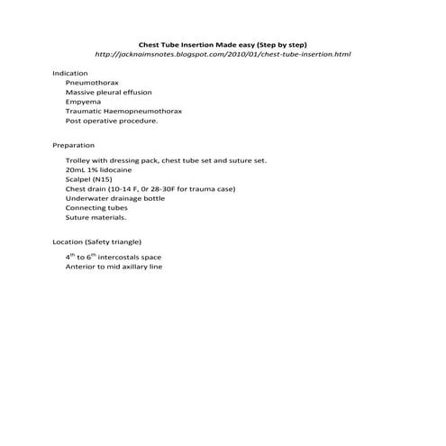 Chest Tube Insertion Made Easy