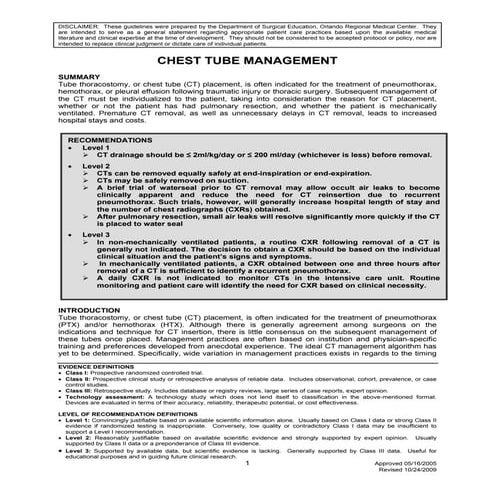 Chest tube management