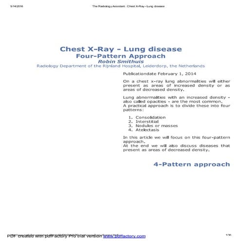 Chest x ray - lung disease