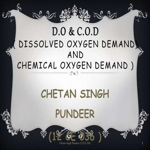 Dissolved Oxygen Demand (DO) AND Chemical Oxygen Demand (COD) PDF