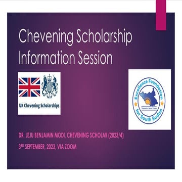  Information Session: How best to apply for the Chevening Scholarship 2024/25