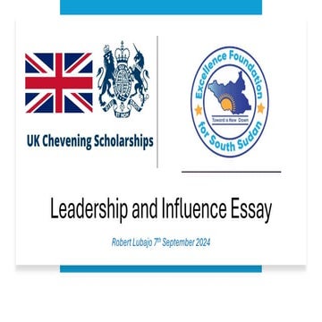 Chevening Scholarship Networking Leadership and Influence Essays Writing Tips