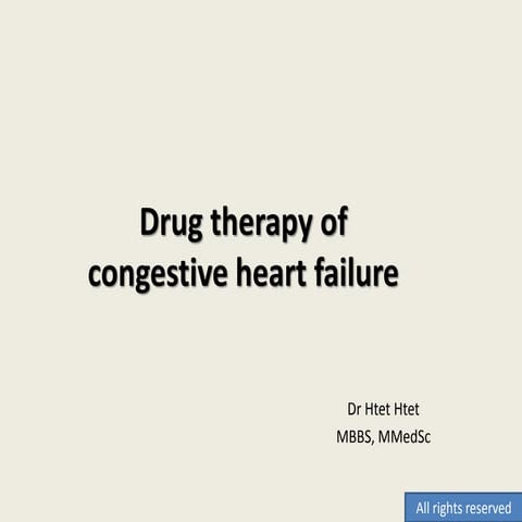 Drug therapy of congestive heart failure