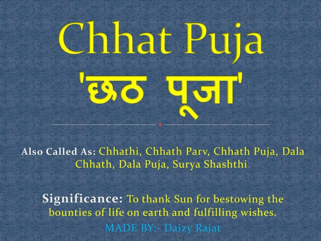 Chhath Puj Research Work- Daizy Rajat