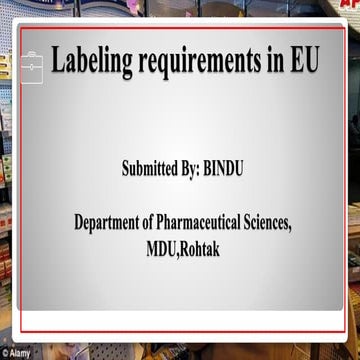 labelling of drugs and cosmetics in European Union