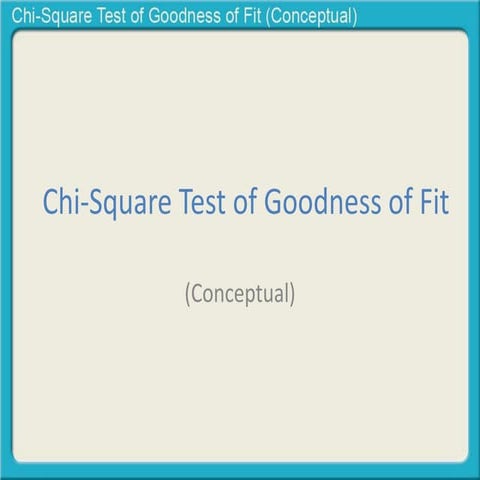Chi square goodness of fit