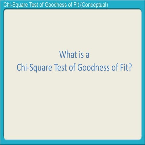 Chi square goodness of fit