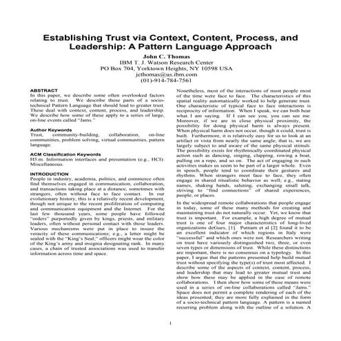 Chi2006 workshop paper on trust