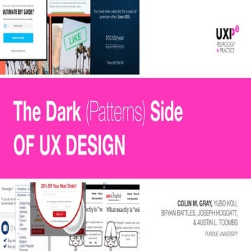 The Dark (Patterns) Side of UX Design