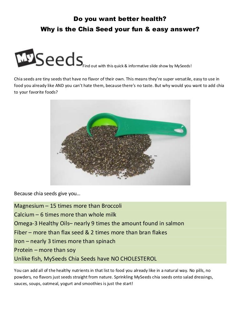 Chia Seed Explanation & Recipe Slide Show