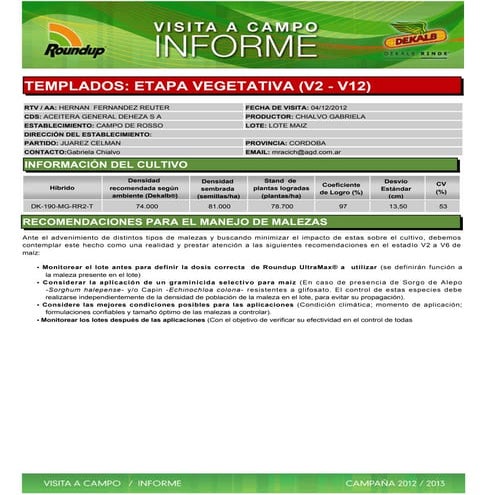 Agrotestigo-Maiz DEKALB-Campaña 1213-Informe V2V12-N°35