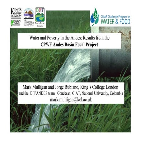 Water and Poverty in the Andes: Results from the CPWF Andes Basin Focal Project
