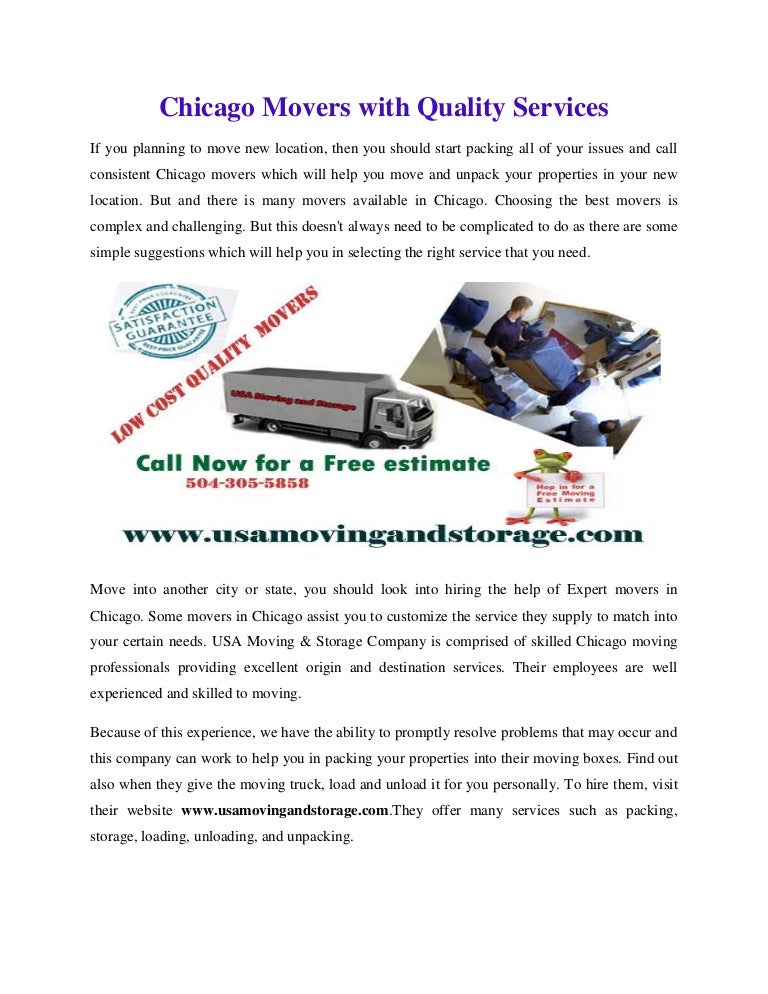Chicago movers with quality services