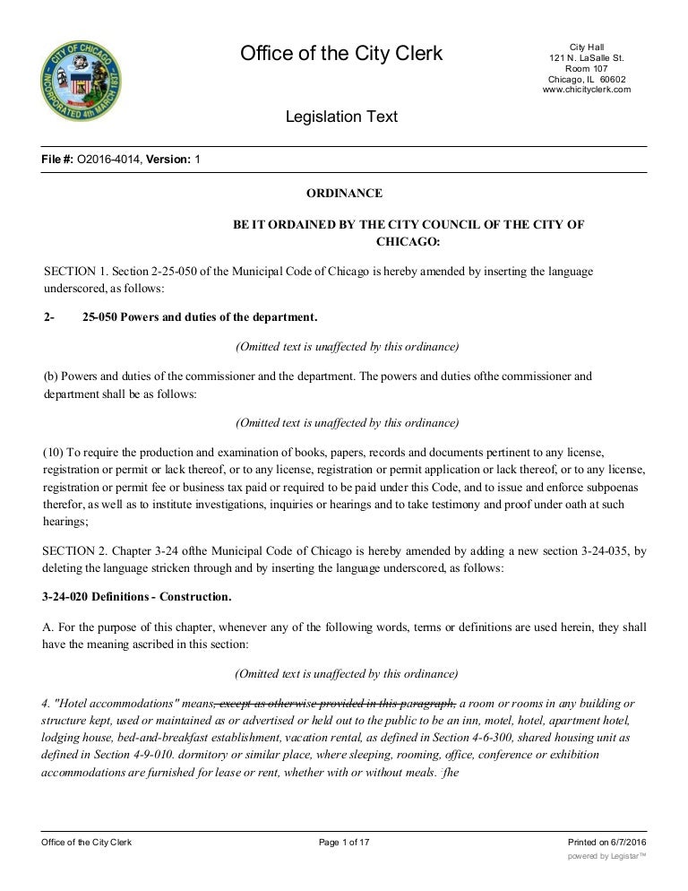 Short Term Rentals Chicago >> Chicago Short Term Rental Legislation Text Version 1 Short Term Rentals Chicago >> Chicago Short Term Rental Legislation Text Version 1