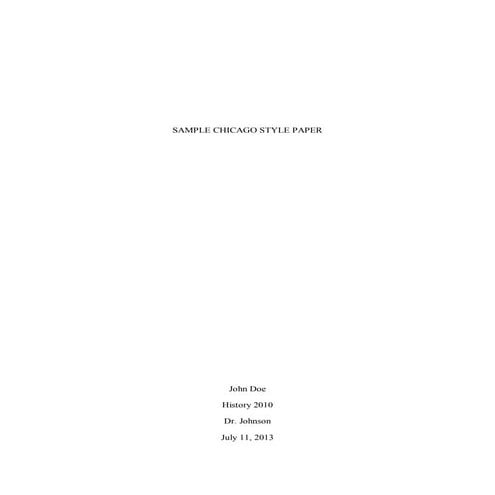 Chicago Manual of Style Sample Paper - Austin Peay State University Academic ...