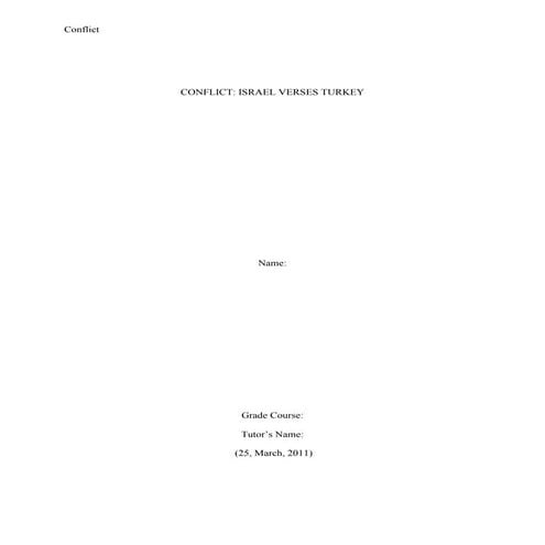 Chicago style research paper   turkey isreal relationship