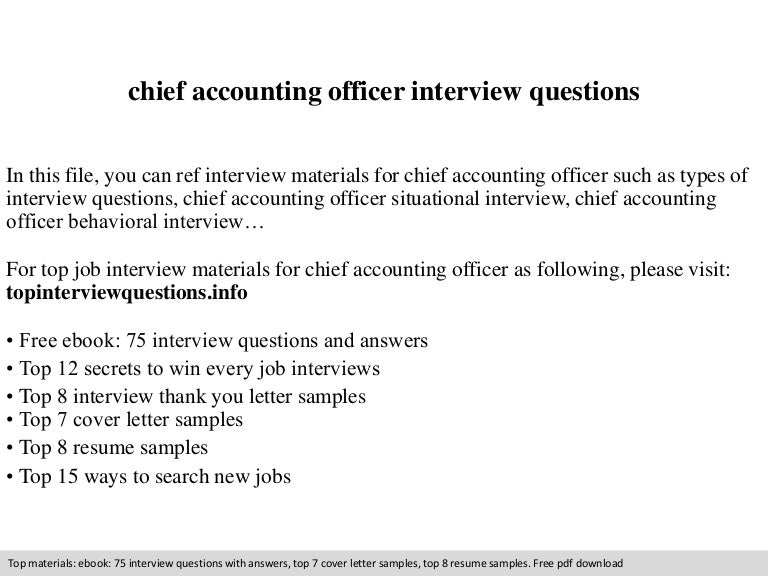 Chief accounting officer interview questions