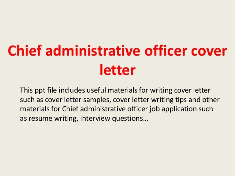 administrative officer cover letter