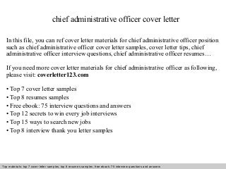 cover letter sample administrative officer