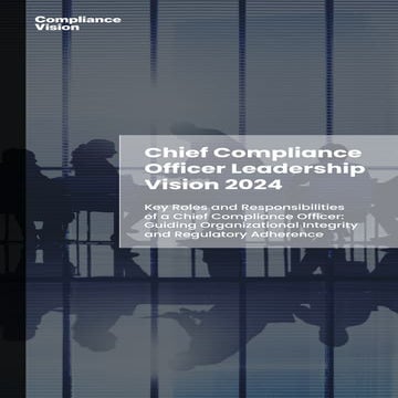 Chief Compliance Officer Leadership Vision 2024 Report | PDF
