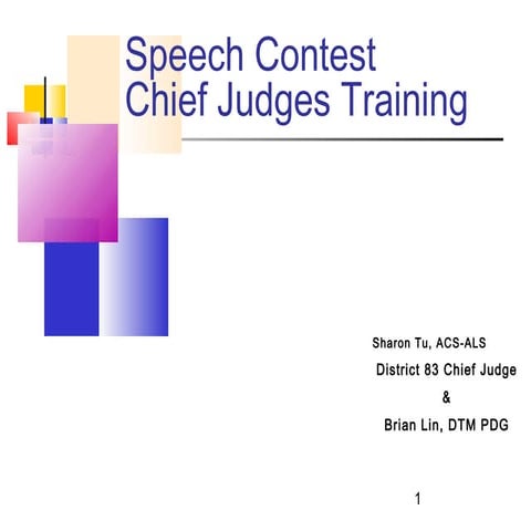 Toastmasters Contests Chief Judges Training 2015-2016