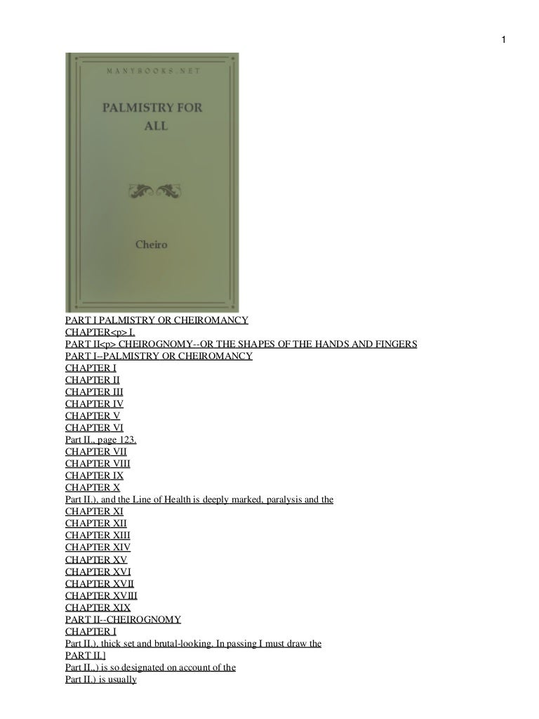 palmistry for all by cheiro pdf free