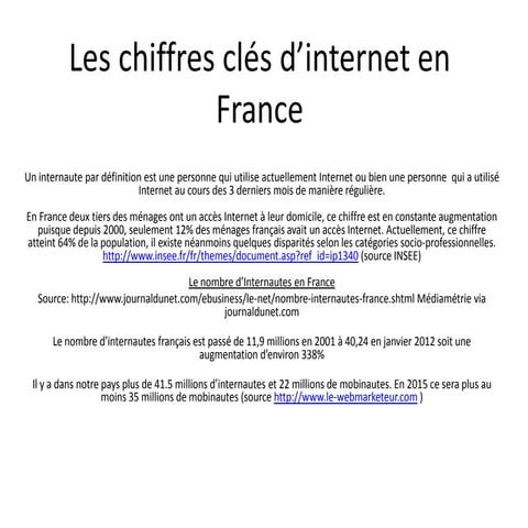 Chiffres clés d'internet