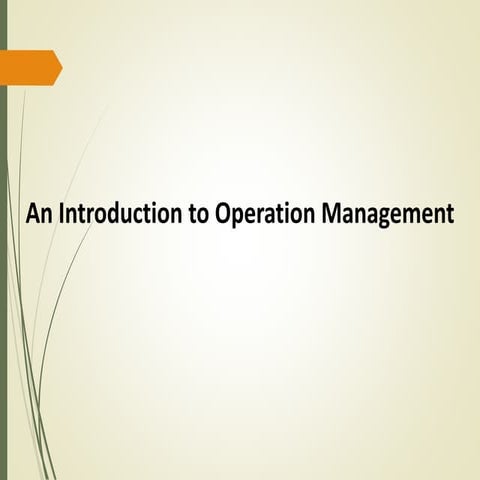 introduction to operation management