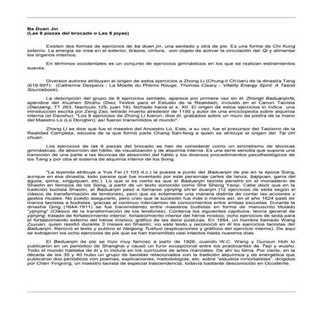 Chi kung   ba duan jin - las 8 piezas del brocado