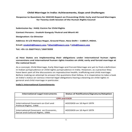 Child Marriage in India: Achievements, Gaps and Challenges | PDF